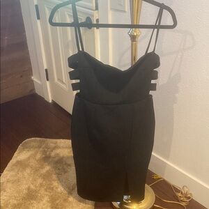 Trixxi Black Bodycon Cocktail Dress with Spaghetti Straps